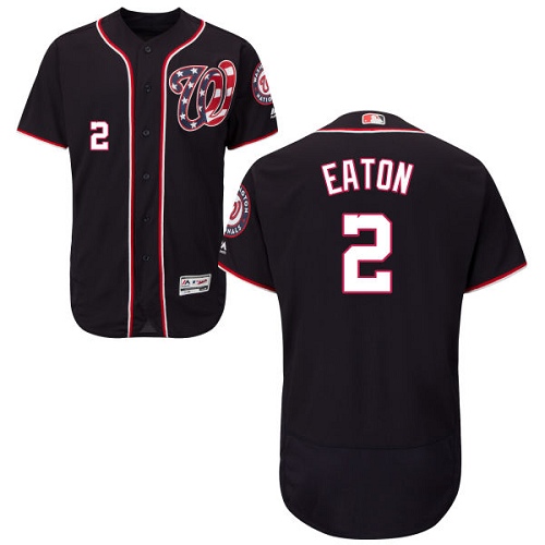 Nationals #2 Adam Eaton Navy Blue Flexbase Authentic Collection Stitched MLB Jersey - Click Image to Close
